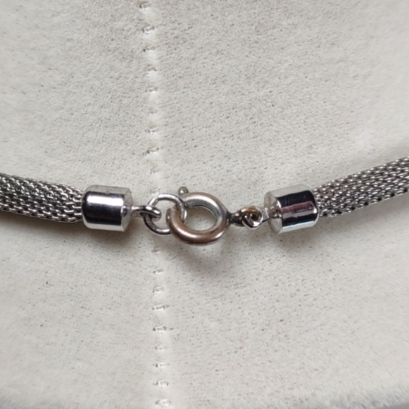 Vintage Judy Lee Silver Tone Leaf 20" Mesh Chain Necklace - Picture 7 of 9